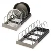 Dish Racks 7/10Expandable Kitchen Organizer Storage Cabinet Stainless Steel Kitchen Holder Pans Pots Lid Organizer Rack kitchen accessories 231124