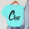 Women's T Shirts Vintage Bible Verses T-Shirts Women Religious TShirts Hidden With Christ Clothing Short Sleeve Christian