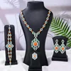 Necklace Earrings Set GODKI 4PCS Fashion Luxury African UAE Long For Women Wedding Party Cubic Zirconia Dubai Bridal Jewelry 2023