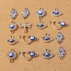 Charms 10pcs Cute Crystal Turkey Lucky Eyes Heart Pendants Charm For Jewelry Making Earrings Necklace Bracelet DIY Accessories