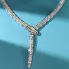 Chokers Classic Fashion Full Zircon Diamond Stone Wide or N Snake Shaped Choker Necklace Women Luxury Designer Gold Plated Jewelry 231129