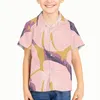 Camicie casual da uomo Modello foglia di piantaggine tropicale Bambini Kid Boy Summer Beach Stampa digitale 3D Manica corta allentata alla moda hawaiana