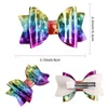 Hårtillbehör 1st Baby Girls Bow Knot 5cm Clips Kids Headwear Hairpin Die Laser Half-täckt tyg dubbelinsats