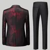 Męskie garnitury Blazers Bankiet biznesowy Jacquard Suit 3piece dżentelmen's Court Cloters