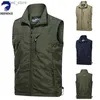 Coletes masculinos 2023 primavera e outono ao ar livre colete de secagem rápida masculino casual fotografia pesca multi-bolso colete jaqueta workwear colete grande q231129