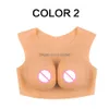 Sile Breastplate Fake Breast Forms For Crossdresse Drag Queen Cosplay B-G Cup Cotton Filling Round Neck Drop Delivery Dhxok
