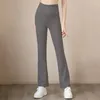 アクティブパンツLo High-Waist-Slim-Fit Flares女性のヨガフィットネスダンスワイドレッグ