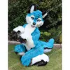 Rozmiar dorosłych Blue Fox Dog Husky Mascot Costume Halloween Cartoon Charact Outfit Suit Suit Sutyna Festiwal Party na świeżym powietrzu