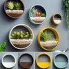 Modern Round Iron Wall Vase Home Living Room Restaurant Hanging Flower Pot Wall Decor Succulent Plant Planters Art Glass Vases T20291d