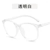 Lunettes de soleil 2023 mode unisexe Transparent cadre Vintage lunettes rondes grand Anti Blue-Ray plaine pour femmes hommes