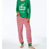 Familjsmatchande kläder Julpyjamas Family Set present Letter Print Top Stripe Pants Jammies Sleepwear Christmas Family Matching Outfits 231129