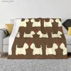 전기 담요 사랑스러운 Westie West Highland Terrier Blanket Flannel Printed Dog Bribleable Suft Throw 담요 침구 침대 침대 스프레드 Q231130