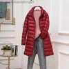 Manteau d'hiver détachable à capuche pour femme, parka, nouvelle collection 2023, doudoune bouffante, Portable, ultraléger, Long manteau en plumes, Chaqueta jer L231129