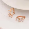 Hoop Earrings ZOSHI Romantic Clear CZ Crystal Bowknot Gold Plated For Women