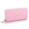 Kvinnor Double Zipper Long Wallet Lady Pu Leather Brand Purse Female Luxury Famous Emunching Letter Money Clips MK0210