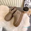 Kvinnor Winter Ultra Mini Boot Australian Boots For Men Real Leather Warm Ankle Fur Booties Shoe Fashion Tide Windtight