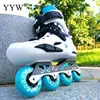 Inline Roller Skates Professional Adult Flashing Shoes Sneakers Black For Outdoor Sport Women Men 4 Wheels 231128