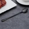 Conjuntos de vajilla Shine Black El Juego de vajilla Cuchara de café de acero inoxidable Cuchillo para carne Tenedores Pala para pasteles Cubiertos occidentales Suministros para banquetes