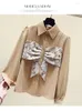 Women's Blousses 2023 Dames Autumn Winter Shirts Modieuze westerse schuine kraag Chiffon Design gevoel voor temperament tops D1699