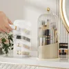 Storage Boxes Makeup Brush Pot Damp-proof Container Dustproof Lid Desktop Cosmetics Stationery Pen Holder Keep Tidy