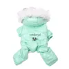 Hondenkleding Honden Katten Winter Jumpsuit Dons en PU-leer Waterdichte kleding Huisdier Puppyjas Warme outfitvaiduryd