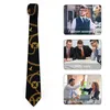 Bow Ties Chain Print Tie Golden Design Daily Wear Party Neck Cool Fashion For Men Collar Slips Birthday Present