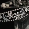 Biżuteria ślubna luksusowe opaski dla kobiet dziewczęta ślubne Weddne Hair Akcesoria Flower Rhinestone Tiary i korony opaski do włosów Księżniczka Diodem 231128