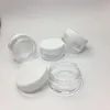 Barattoli di crema di plastica con coperchio bianco da 5 ml Mini contenitore per campioni di crema cosmetica Contenitore per esposizione Cosmetico 5 ml Mini imballaggio in plastica trasparente Jucoh