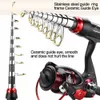 Boat Fishing Rods Telescopic Rod Reel Combo Optional Set Full Kit Gear Spinning Line Lures Space Pesca Mini Travel Surf 231128