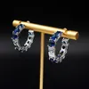 Mode lyxig blå zirkonhoppörhängen klassisk designer hög känsla av kvinnor smycken party bröllop brud gåvor kvalitet med låda {kategori}