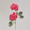 Dekorativa blommor 1 st konstgjorda falska bukett födelsedagspresenter hem dekor nålkrokar växter färdiga handgjorda rosor