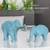 Elephant figurine 2 set resin for home office el decoration tabletop animal modern craft India white Elephant statue decor T200219v