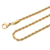 Venda quente torção corrente colar de aço inoxidável corda corrente prata ouro masculino colar moda feminina jóias atacado