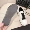 Mulheres couro preto branco panda sapatos designer de alta qualidade cor bloqueio sapato casual luxo senhoras macarons rendas tênis esportivos