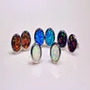 Whole & Retail Fashion Jewelry Fine Blue White Orange Brown Fire Opal Stone Silver Plated Earrings EAT002170P