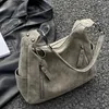 Kvällspåsar y2k koreanska harajuku khaki axelväska vintage estetik handväska goth grunge hobo messenger crossbody reser stor tote 231128