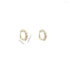 Hoop Earrings 2023 Korean Simple Temperament Circle Pearl Fashion Small Versatile Women's Jewelry