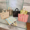 فاخرة نسج قش الأكياس حمل المرأة مصممة المصممة الصيفية قابض الصيف Beach Bag حقيبة الكتف