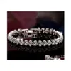 Tennis Luxe Oostenrijk Shining Crystal armbanden Echte 925 Sterling Sier Charms Zirkon Diamant Romeinse link Bracelet Sieraden Druppel deli Dhfta