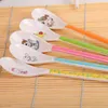 Tassen Geschirr Utensilien 2 Stück Safe Kawaii Melamin Cartoon Tier Baby Kinder Fütterlöffel Kinder Lange Suppe Kaffeelöffel Geschirr P230314