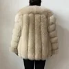 Piel sintética de mujer BEIZIRU invierno mujer abrigo Real moda cálida estilo de lujo Natural chaqueta de moda para chicas de manga larga 231128