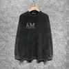 printing amari amirl amis AM amar sleeve miri AM2 2023 Men TShirts Designers Mens designer Long Tshirt washing Cotton Long rose skeleton Casual Shirts Hip Hop St 3523