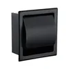 Suporte de papel higiênico embutido preto, construção de metal 304, parede dupla, caixa de papel de rolo de banheiro t200425321b