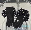 Gants en laine pour femmes, décoration de ruban à pois, gants à cinq doigts pour fille, cadeau d'hiver, boîte incluse