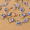 Charms 10pcs Cute Crystal Turkey Lucky Eyes Heart Pendants Charm For Jewelry Making Earrings Necklace Bracelet DIY Accessories