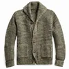 Kurtki męskie 2023 Sweter dzianin Mężczyzn Długie rękaw Casual Streetwear Button Down Lapel Solid Płaszcz Autumn Vintage Luksusowe ubranie 231128