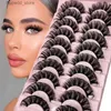 False Eyelashes Russian Strip Lashes 10-pairs Fluffy Mink Lashes 3D False Eyelashes Russian Volume Eyelashes Fake Eyelashes Giveaway Makeup Q231129