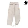 Carhart Designer Pants Top Quality Workwear Pants för par med flera fickor Casual och löst passande män och kvinnors raka benbyxor