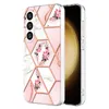 32Designs Marmer Zacht IMD TPU Verchroomde hoesjes voor Samsung S24 Ultra S24 Plus A35 A55 Xiaomi Redmi 13C Mode Bloem Oceaan Bling Schaal Plating Granietsteen Telefoonhoesje