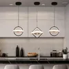 Lustres Moderne LED Pendentif Luminaires Noir Blanc Plafond Suspension Lampe Salle À Manger Cuisine Lustre Suspension